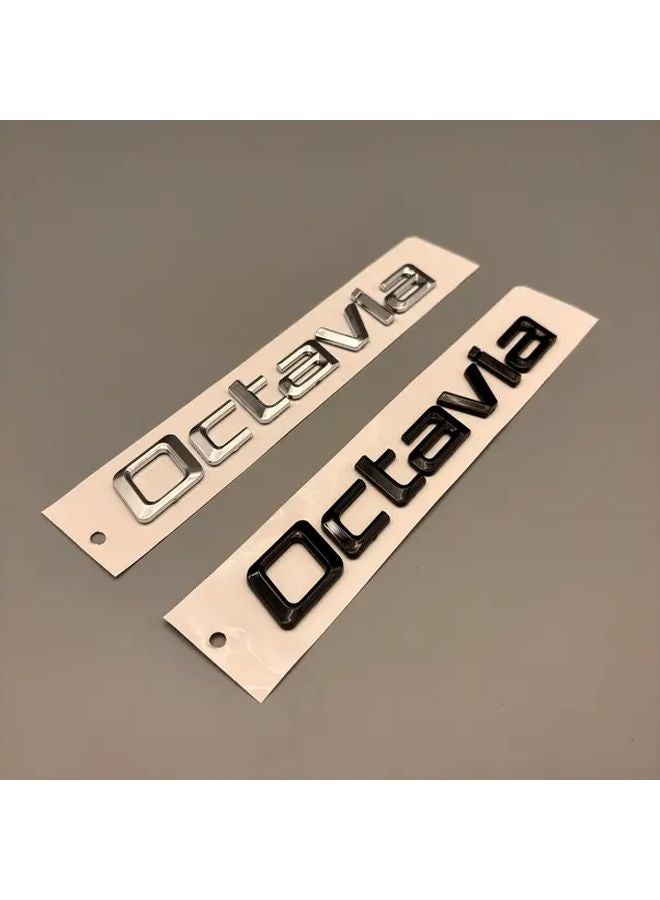 Skoda Octavia Trunk Emblem Silvery Color Easy Install Adhesive Strips Car Accessory - Image 3